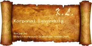Korponai Levendula névjegykártya